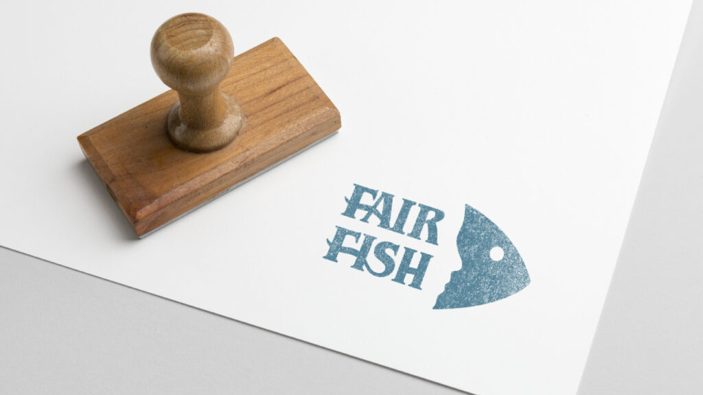 Tampon encreur avec le logo de l'association fair-fish