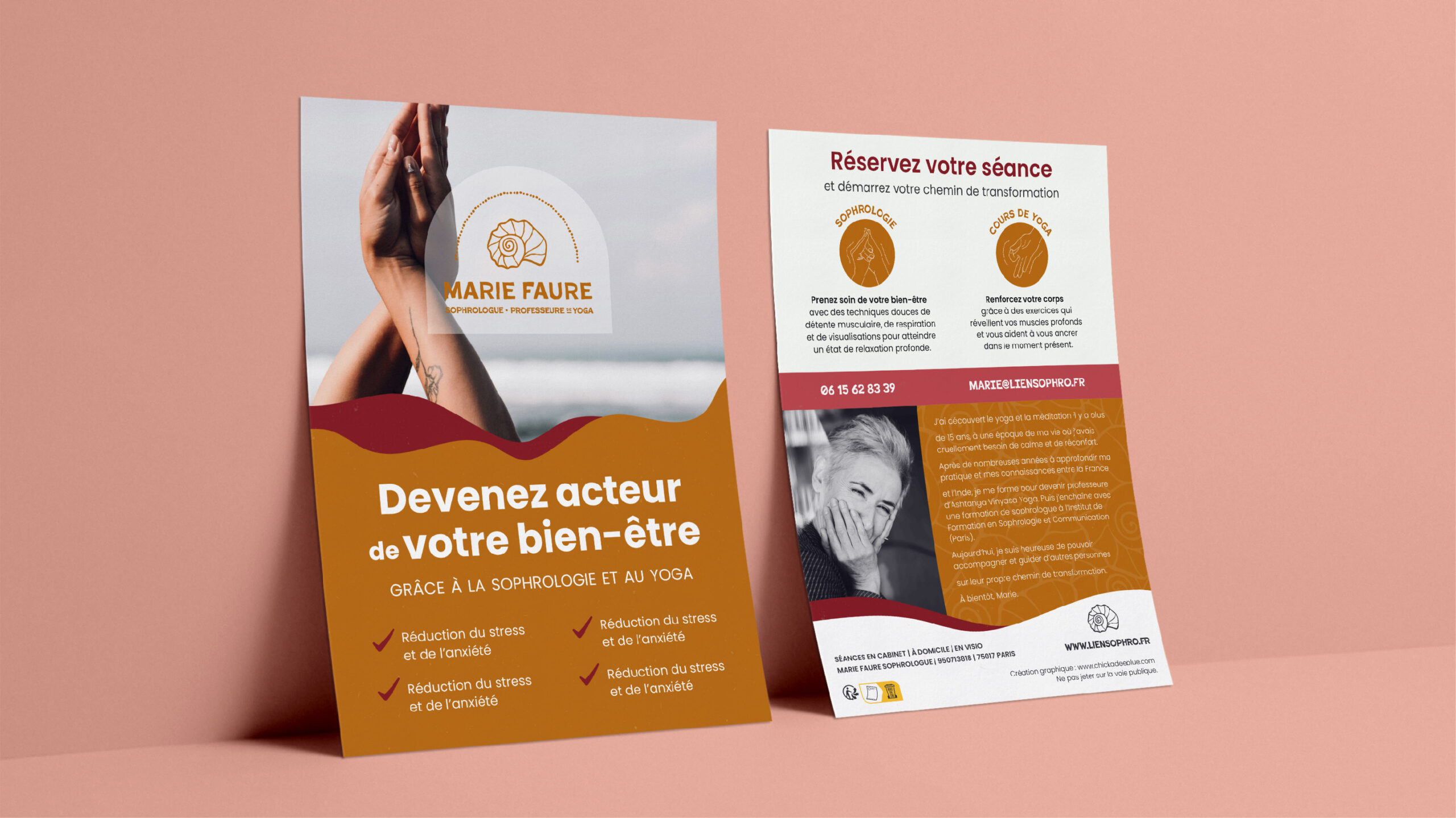 Flyer pour Marie Faure, sophrologue