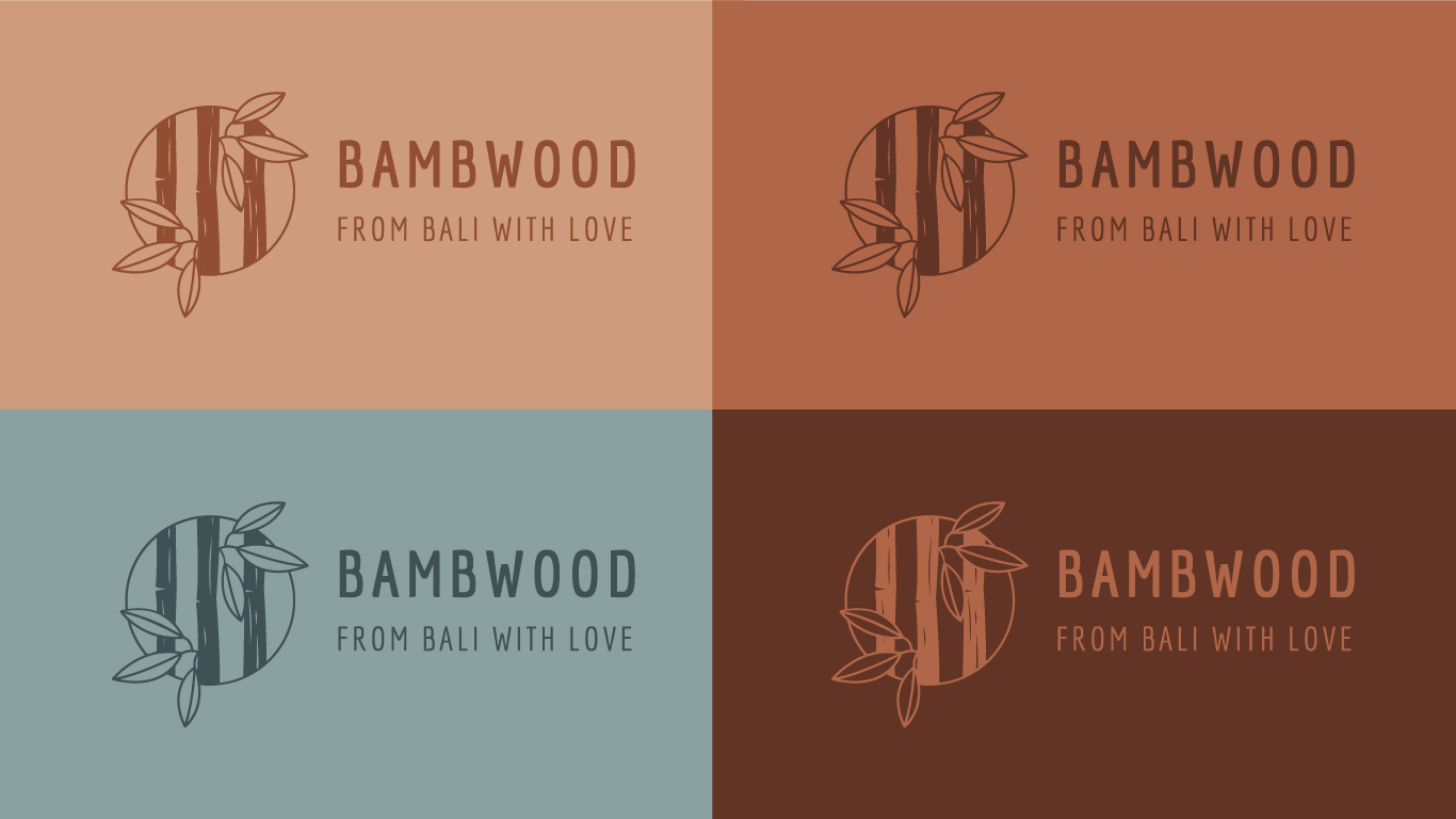 Logos de Bambwood sur différents cartouches couleurs