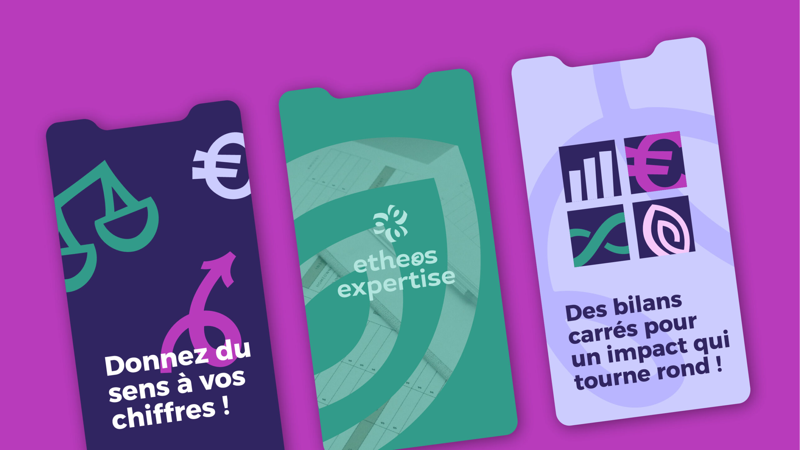 templates de posts pour l'identité visuelle d'un cabinet d'expertise comptable