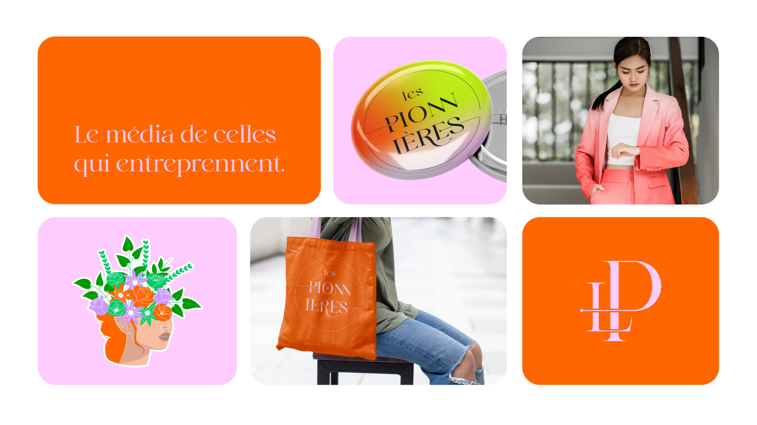 Identité visuelle pour un média sur l'entrepreneuriat féminin