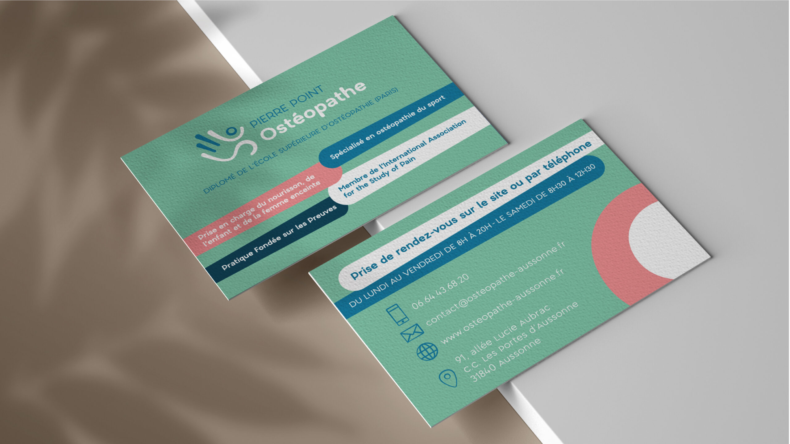 Carte de visite pour un ostéopathe